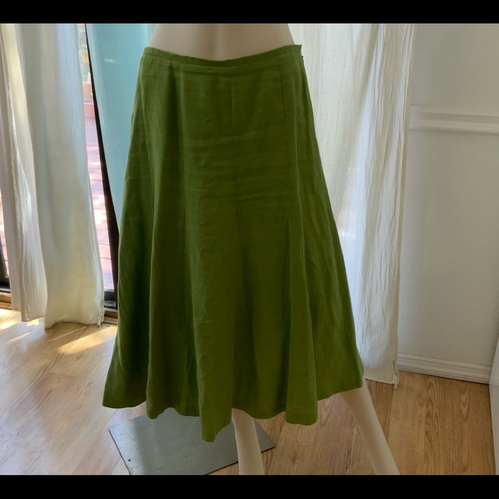 Petite maxi green skirt by Talbots Irish Linen
